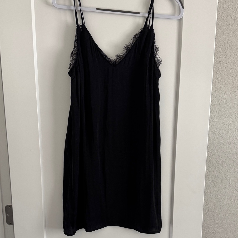 Kendall & Kylie Black Lace Trim Slip Dress